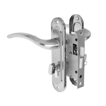 Замок врезной lockland rd002, с ручкой, 3 ключа, цвет хром