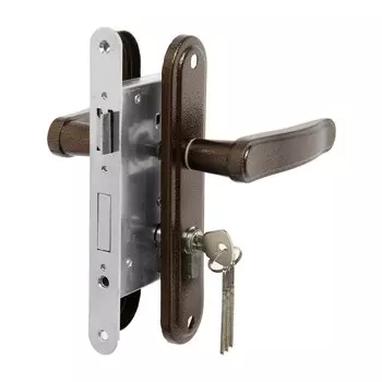Замок врезной lockland rd008, с ручкой, цвет коричневый