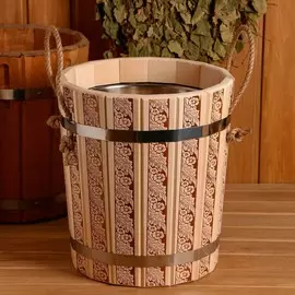 Запарник из липы, 12 л, нержавеющая вставка,