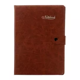 Записная книжка с ручкой notebook а5+, 70 листов в клетку, обложка на застёжке с кнопкой пвх, коричневая