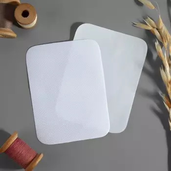 Заплатки для одежды, 10 7,5 см, термоклеевые, пара, цвет белый