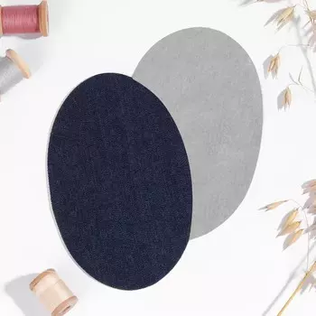 Заплатки для одежды, 15.59.5 см, термоклеевые, 2 шт., синий