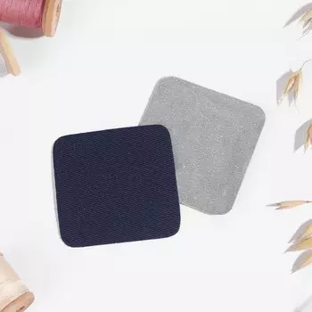 Заплатки для одежды, 5,5 5,5 см, термоклеевые, пара, цвет темно-синий