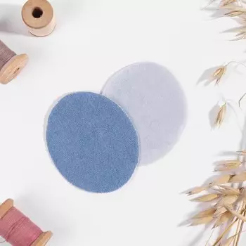 Заплатки для одежды, 7 5,5 см, термоклеевые, пара, цвет джинс