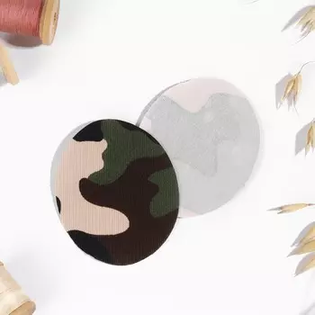 Заплатки для одежды, 7 5,5 см, термоклеевые, пара, цвет камуфляж