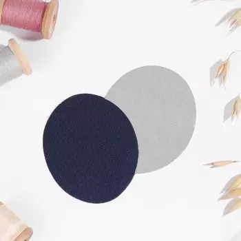 Заплатки для одежды, 7 5,5 см, термоклеевые, пара, цвет синий джинс