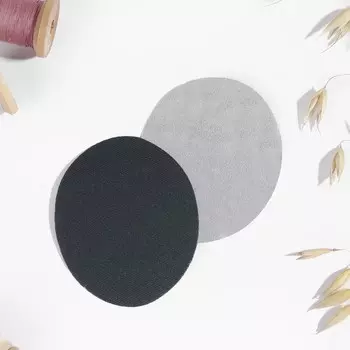 Заплатки для одежды, 7 5,5 см, термоклеевые, пара, цвет темно-серый