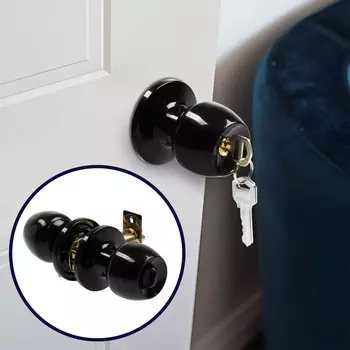 Защелка 1103, с ключом, цвет глянцевый черный