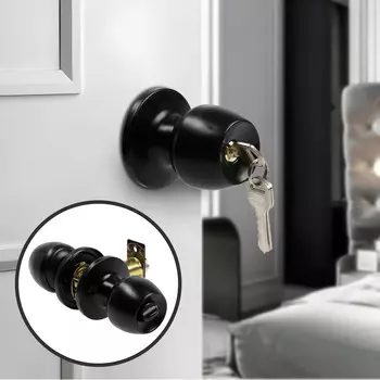 Защелка 1103, с ключом, матовая, черная