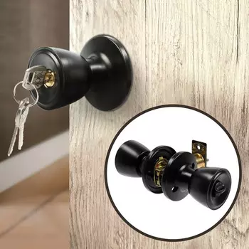 Защелка 1203, с ключом, матовая, черная