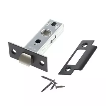 Защелка дверная межкомнатная lockland zkm1bl, цвет черный, стальной язычок