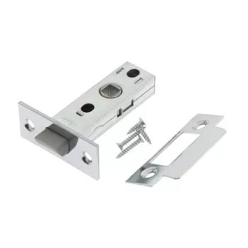 Защелка дверная межкомнатная lockland zkm2cp, цвет хром, пластиковый язычок