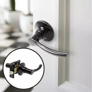 Защелка (мод.3186), межкомнатная, глянцевая, черная