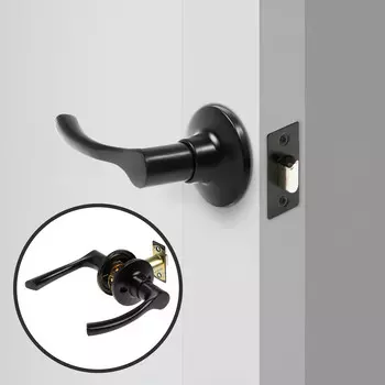 Защелка (мод.3186), межкомнатная, матовая, черная