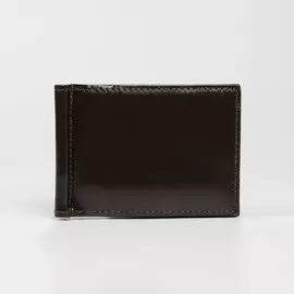 Зажим для купюр, отдел без застёжки, цвет коричневый