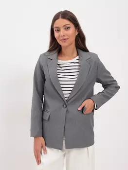 Жакет однобортный из мягкого хлопка