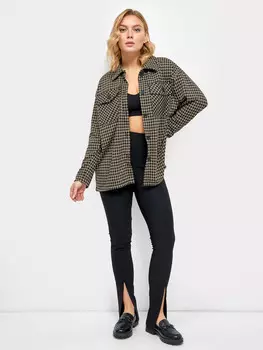 Жакет женский черный в бежевую клетку
