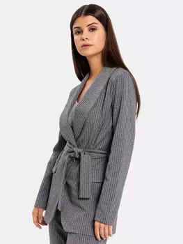 Жакет женский серый с паттерном