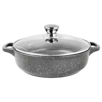 Жаровня литая 26см стеклянная крышка Кристалл