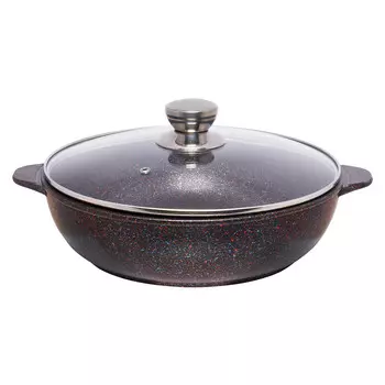 Жаровня литая 28см стеклянная крышка Сапфир