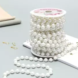 Жемчуг на нитях, 10 мм, 9±1 м, белый