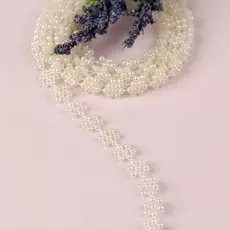 Жемчуг на нитях, плоский, 10 мм, 9±1 м, цвет молочный