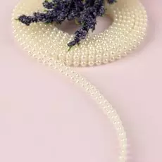 Жемчуг на нитях, плоский, 7 мм, 9±1 м, цвет молочный