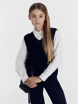 Жилет для девочек темно-синий