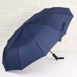 Зонт автоматический lanford, 3 сложения, 12 спиц, r=53/60 см, d=106 см, темно-синий