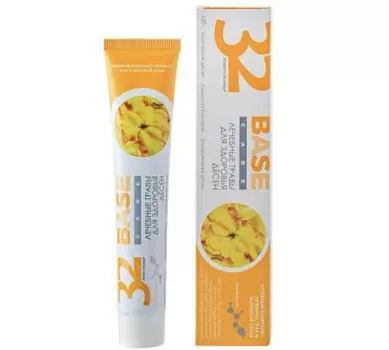 32 Жемчужины Зубная паста BASE CARE Лечебные травы 100 г