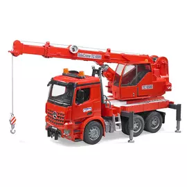 Автокран Bruder MB Arocs с модулем со световыми и звуковыми эффектами, красный