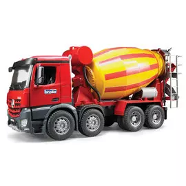 Бетономешалка Bruder Mercedes-Benz (цвет желто-красный) (подходит модуль со звуком и светом "Н")