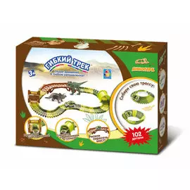 Динопарк Гибкий трек Мини-мост 102 детали