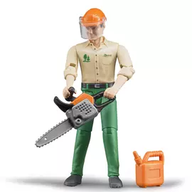 Фигурка Bruder лесозаготовщика с аксессуарами