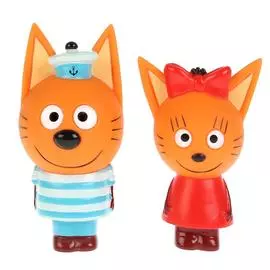 ИГРУШКА ПЛАСТИЗОЛЬ ДЛЯ ВАННЫ Капитошка Три Кота (Карамелька и Коржик) в сетке