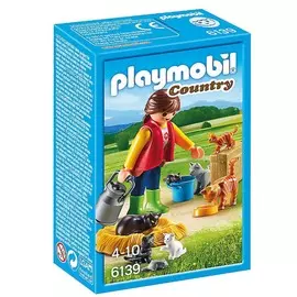 Конструктор Playmobil Ферма: Женщина с семейством кошек