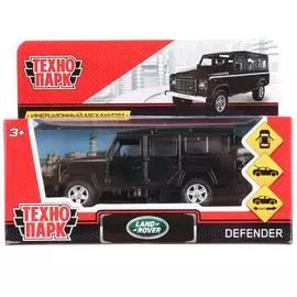 Машина металлическая LAND ROVER DEFENDER 12 см, открываются двери, инерционная, черный, Технопарк