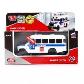 МАШИНА "ТЕХНОПАРК" МЕТАЛЛИЧЕСКАЯ ИНЕРЦИОННАЯ КАВЗ ПОЛИЦИЯ, СВЕТ+ЗВУК