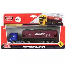МАШИНА "ТЕХНОПАРК" МЕТАЛЛИЧЕСКАЯ "ТЯГАЧ С ПРИЦЕПОМ" 20СМ, ПОДВИЖНЫЕ ЭЛЕМЕНТЫ