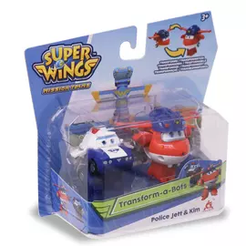 Мини-трансформеры Super Wings 2 в 1 Джетт и Пол (команда Полиции)