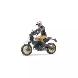 Мотоцикл Bruder Scrambler Ducati Desert Sled с мотоциклистом