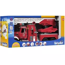 Пожарная машина Bruder MACK с выдвижной лестницей и помпой с модулем со световыми и звуковыми эффектами