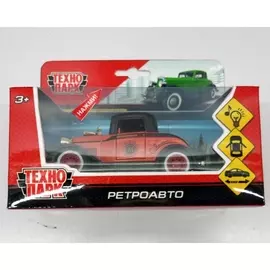 Ретроавто 12см, свет-звук, открыв. двери, инерц., цвет в ассорт. в русс. кор. Технопарк