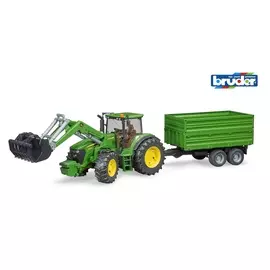 Трактор Bruder John Deere 7930 с погрузчиком и прицепом