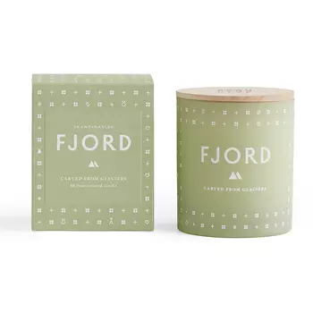 Ароматическая свеча Fjord зеленого цвета с крышкой