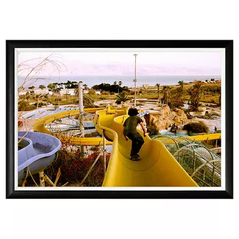 Арт-постер аква-парк в калифорнии в черном багете