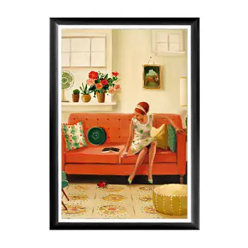 Арт-постер божья коровка в раме из полистирола