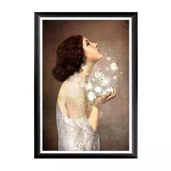 Арт-постер букет мечты в черно-белой раме