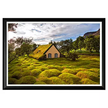 Арт-постер чудо исландии в черной рамке