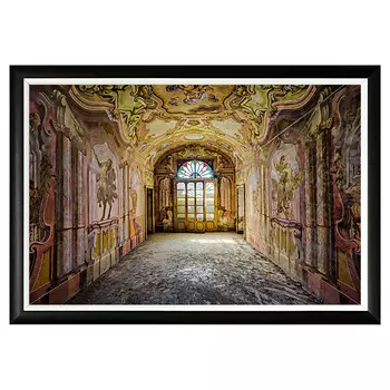 Арт-постер фрески и витражи в черной рамке